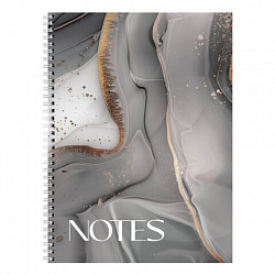 Тетрадь А4, 120 л., BRAUBERG, гребень, клетка, глянцевый лак, "Мрамор", 405641