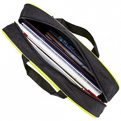 Папка на молнии с ручками STAFF EVERYDAY А4, 1 отделение, полиэстер, 80 мм, зеленая, 270742