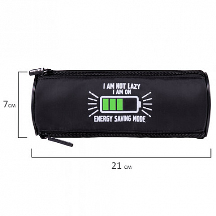 Пенал BRAUBERG, 3 отделения, нейлон, 21х7х7 см, "Battery", 270843