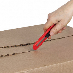 Нож канцелярский 18 мм КОМПЛЕКТ "2 шт. + 1 шт. В ПОДАРОК", фиксатор, блистер, STAFF EVERYDAY, 238769