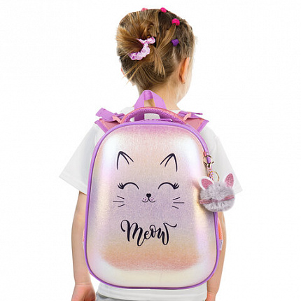 Ранец BRAUBERG SHINY, 2 отделения, с брелком, "Cheerful", 38х28х14 см, 270697