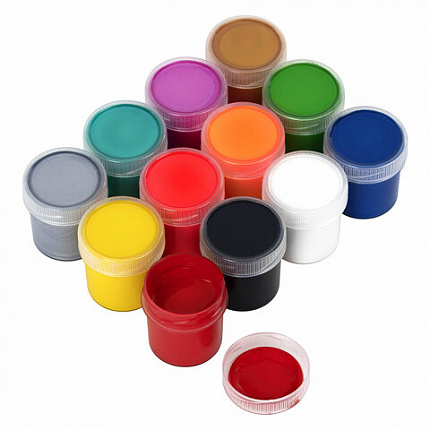 Краски акриловые для рисования и творчества 12 цв по 20мл (6 базовых+6 с эффектами) BRAUBERG HOBBY, 192439