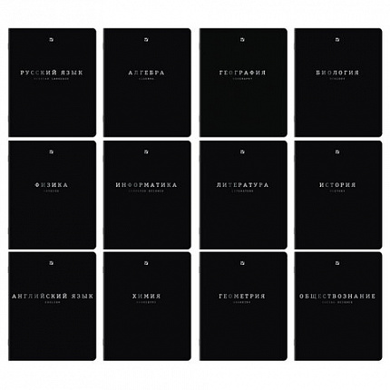 Тетради предметные, КОМПЛЕКТ 12 ПРЕДМЕТОВ, 48л, SoftTouch, 3D-фольга, BRAUBERG, BLACK GOLD, 405602