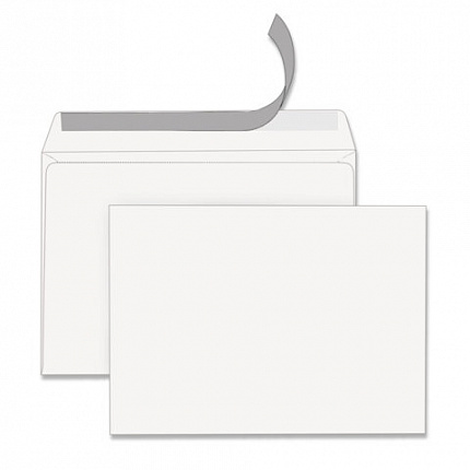 Конверты С4 (229х324мм), отрывная лента, белые, 100г/м2, КОМПЛЕКТ 500шт, STAFF, 118666