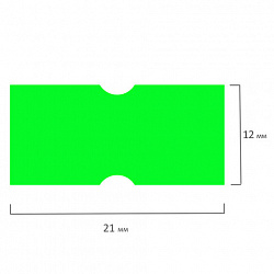 Этикет-лента 21х12 мм, прямоугольная, зеленая, комплект 5 рулонов по 600 шт., BRAUBERG, 123571