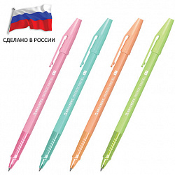 Ручка шариковая РОССИЯ "PATRIOT PASTEL", СИНЯЯ, корпус ассорти, 0,7 мм, линия письма 0,35 мм, BRAUBERG, 143967