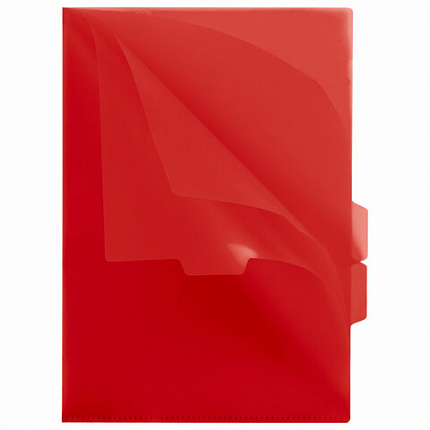 Папка-уголок 3 отделения жесткая непрозрачная А4 BRAUBERG SPECIAL, красная, 0,15 мм, 273064