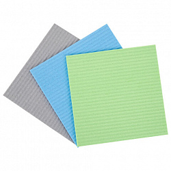 Салфетки губчатые для уборки кухни 15х15 см, ЦЕЛЛЮЛОЗНЫЕ, КОМПЛЕКТ 3 шт., цветные, LAIMA, 700262