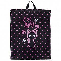 Мешок для обуви BRAUBERG KIDS, с петлей, 42х34 см, "Amazed cat", 271629