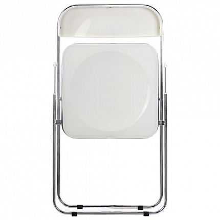 Стул складной глянцевый белый BRABIX "Style CF-015", хромированный каркас, пластик, 533249