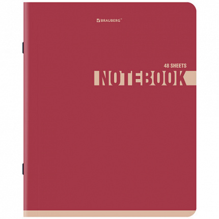 Тетрадь А5, 48 л., BRAUBERG, скоба, клетка, SoftTouch, "NoteColor", (микс в спайке), 405326