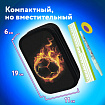 Пенал ЮНЛАНДИЯ, 3 отделения, картон с эффектом soft-touch, 19х11 см, "Fire ball", 273501