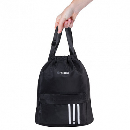 Рюкзак спортивный мешок HEIKKI CASUAL (ХЕЙКИ) с дополнительным карманом, 44х34 см, "Strips", 273458