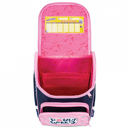 Ранец ЮНЛАНДИЯ WISE, 1 отделение, 3 кармана, устойчивое дно, "Donut worry", 37x29х15 см, 272073