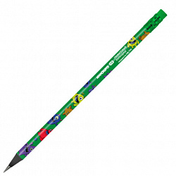 Карандаш чернографитный с принтом ЮНЛАНДИЯ МОНСТРИКИ, 1 шт., HB, с ластиком, корпус ассорти, 182014