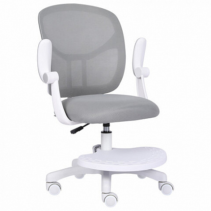 Кресло детское с подставкой для ног BRABIX "Toy MG-205", сетка/ткань TW, серое, 533153