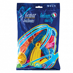 Шары воздушные 18" (45 см), КОМПЛЕКТ 25 шт., панч-болл (шар-игрушка с резинкой), 12 пастельных цветов, пакет, 1104-0000