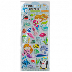 Наклейки зефирные "Животный мир", 19х9,5 см, ассорти 8 видов, FUNSTER (ФАНСТЕР), 666089