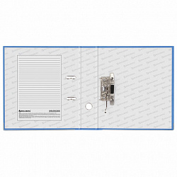 Папка-регистратор BRAUBERG с покрытием из ПВХ, 80 мм, с уголком, голубая (удвоенный срок службы), 227197