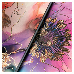 Тетрадь А4 96 л., HATBER, гребень, клетка, матовая ламинация, 3D-фольга, "Цветочные сны" (микс), 088814, 96Т4лофВ1гр