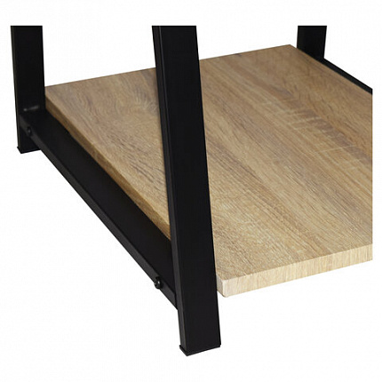 Стол на металлокаркасе BRABIX "LOFT CD-006", 1200х500х730 мм, 2 полки, цвет дуб натуральный, 641226