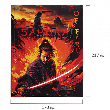 Дневник 5-11 класс 48 л., твердый, BRAUBERG, глянцевая ламинация, с подсказом, "Самурай", 107191