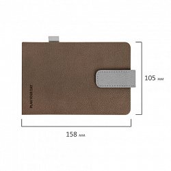 Еженедельник недатированный МАЛЫЙ ФОРМАТ 105х158мм BRAUBERG "Modern" под кожу, застежка, 64 листа, коричневый, 118657