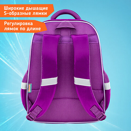 Рюкзак SNOOBAG (СНУБЭГ) FLOSSY, 2 отделения, 3 кармана, "Мечтатель", объемный дизайн, 40х28х18 см, 274441