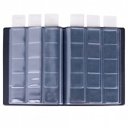 Альбом нумизмата для 90 монет (диаметр до 32 мм), 145х185 мм, синий, ОСТРОВ СОКРОВИЩ, 237958