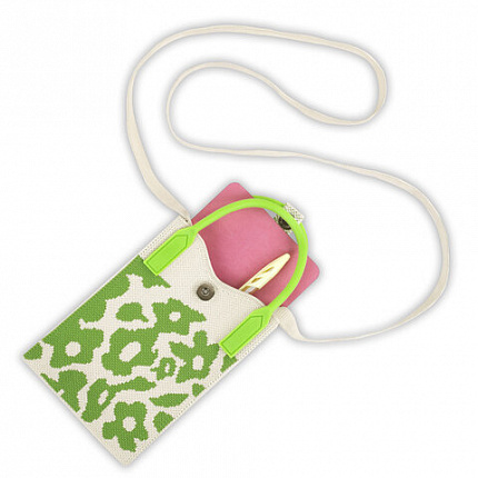 Сумочка-органайзер повседневная HEIKKI KNIT (ХЕЙКИ) кросс боди, вязаная, 17х12х5 см, "Flowers", 273797