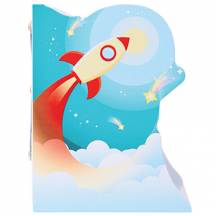 Подставка-держатель для книг и учебников фигурная BRAUBERG KIDS "Cosmo" раздвижная, металлическая, 238068