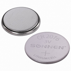 Батарейка литиевая SONNEN Lithium CR2016 "таблетка, дисковая, кнопочная" 1 шт., блистер, 451972