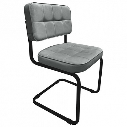 Стулья КОМПЛЕКТ 2 шт., РС14М, черный каркас, велюр, графит, разобранные