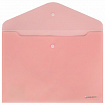 Папка-конверт с кнопкой BRAUBERG "Pastel", А4, матовая непрозрачная, персиковая, ПРОЧНАЯ 0,2 мм, 272882