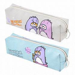 Пенал мягкий ПИФАГОР, 1 отделение, ПВХ, ассорти "Dinos", 20x6х4 см, 273823