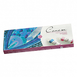 Краски акриловые художественные "Сонет", НАБОР 12 цветов по 10 мл, в тубах, Невская Палитра, 2841095