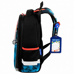 Ранец BRAUBERG PREMIUM, 2 отделения, с брелоком, "Foggy car", 3D-панель, 38х29х16 см, 273103