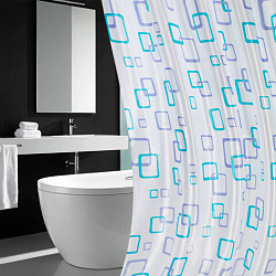 Шторка для ванной ПОЛИЭСТЕР, 180х180 см, кольца в комплекте, ФИГУРЫ, PRIMILA (ПРИМИЛА), 700081