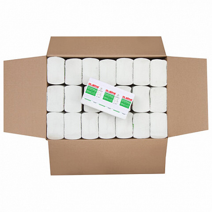 Полотенца бумажные 200 шт., LAIMA (H2) ADVANCED, 2-слойные, белые, КОМПЛЕКТ 21 пачка, 22,5х21,3, Z-сложение, 111337