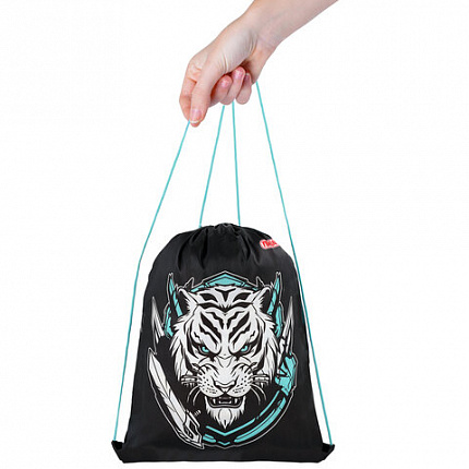 Мешок для обуви ПИФАГОР, 1 отделение, 42х34 см, "White tiger", 272389