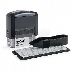 Штамп самонаборный 3-строчный, оттиск 38х14 мм, синий без рамки, TRODAT IDEAL 4911 P2, КАССА, 168224