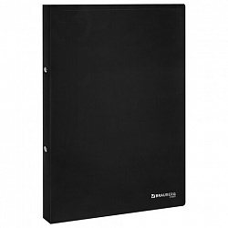 Папка на 2 кольцах А4 BRAUBERG UNIVERSAL, 25 мм, черная, до 170 листов, 0,5 мм, 273031