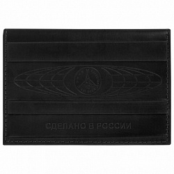 Обложка для паспорта натуральная кожа краст, герб РФ + "ПАСПОРТ РОССИЯ", черная, BRAUBERG, 238209