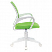 Кресло BRABIX "Fly MG-396W", с подлокотниками, пластик белый, сетка, салатовое, 532403, MG-396W_532403