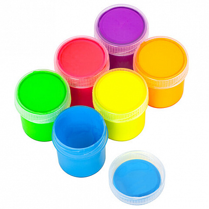 Краски акриловые НЕОНОВЫЕ для рисования и творчества 6 цветов по 20 мл BRAUBERG HOBBY, 192438