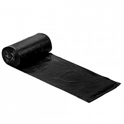 Мешки для мусора 30 л, черные, в рулоне 50 штук, сверхпрочные, ПВД 30 мкм, 50x58 см, LAIMA, 702650