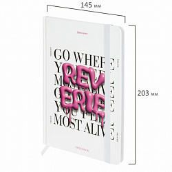 Блокнот с резинкой в клетку 96 л., А5 145х203 мм, твердая обложка, BRAUBERG, "Pink mood", 116323