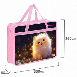 Папка на молнии с ручками BRAUBERG А4, 1 отделение, пластик, 80 мм, "Tiny beauty", 273367