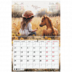 Календарь-планер настенный перекидной на 2026 г., BRAUBERG, 12 листов, 29,5х21,3 см, "Sweet pony", 116948