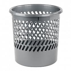 Корзина для бумаг STAFF "Basic" сетчатая, 10 л, серая, 237918